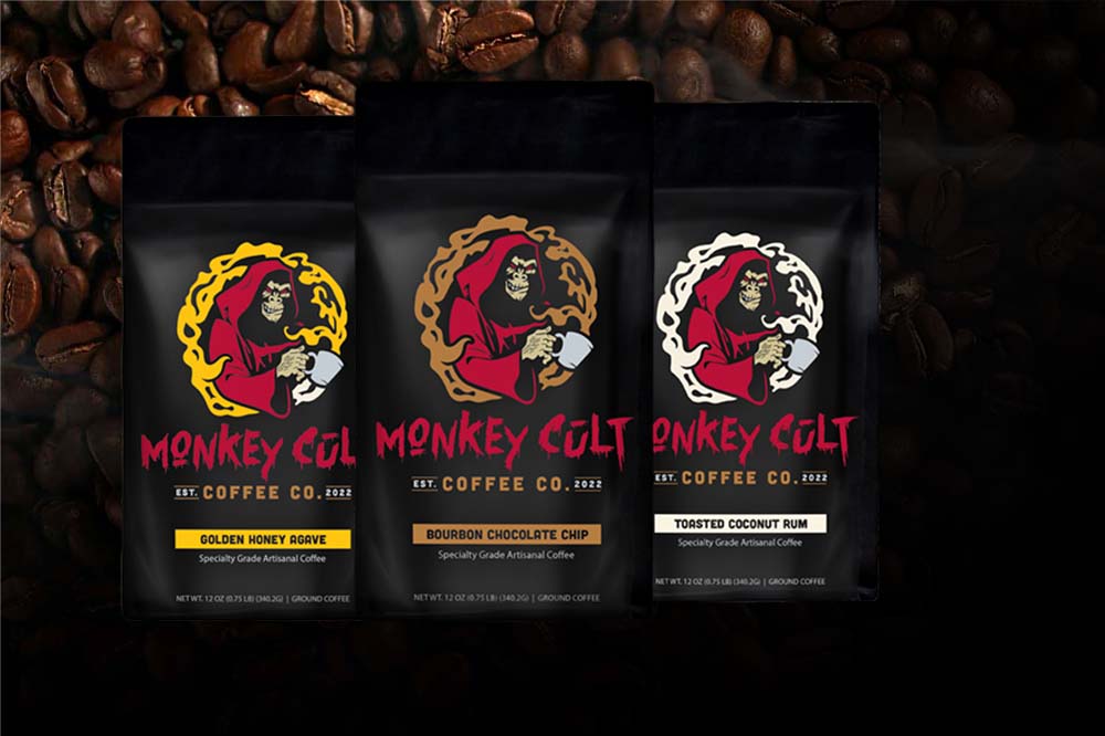 monkey cult featured. flavored new coffees