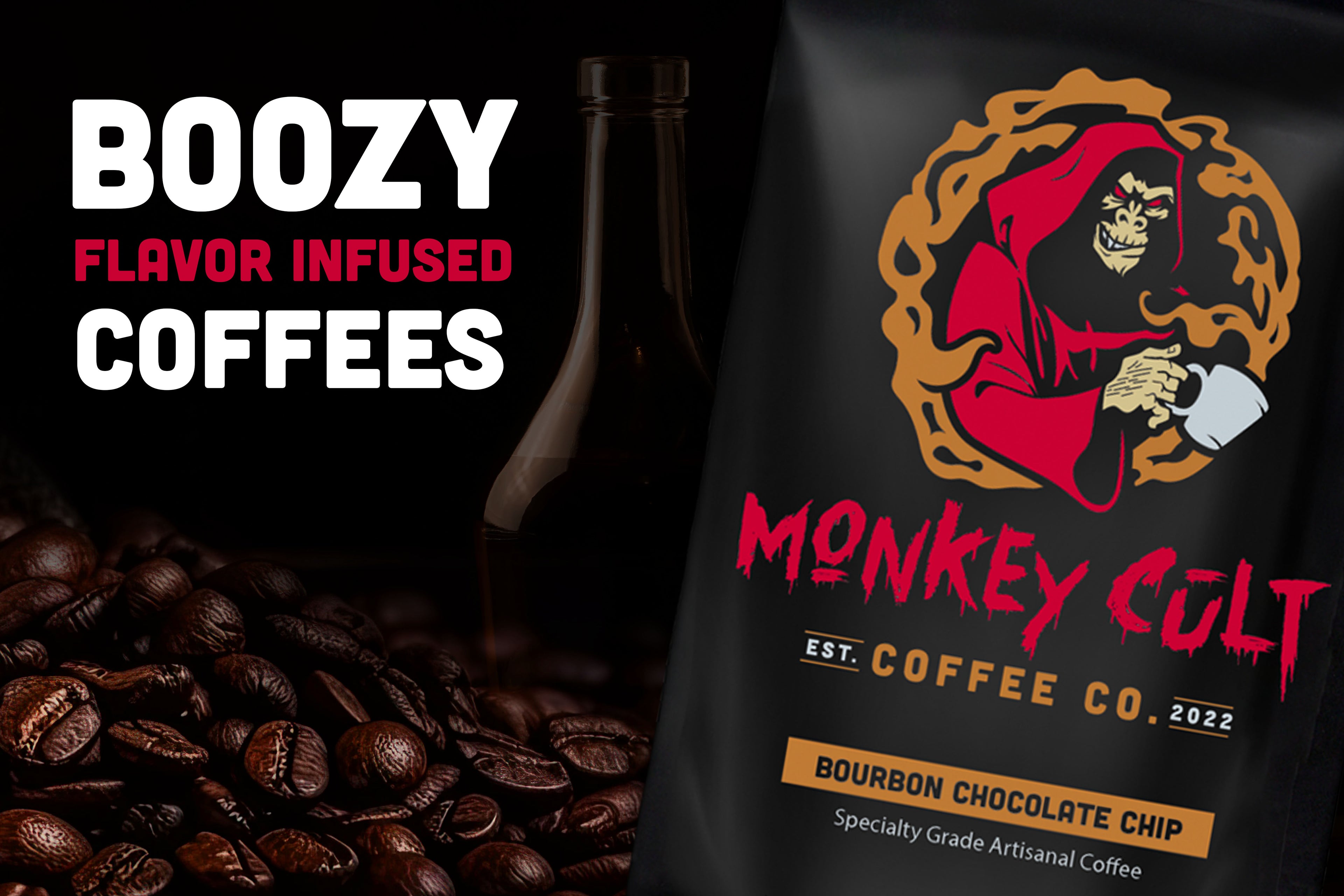 Monkey Cult Coffee brings boozy coffee flavor infused beans that make the best gifts for coffee lovers