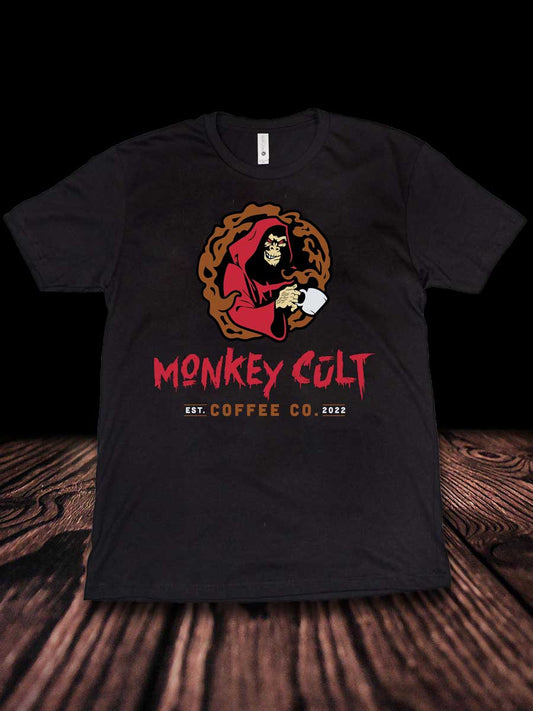 monkey cult coffee t shirt going the cult logo